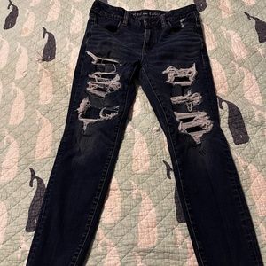 AE Skinny Faux Rip Jeans